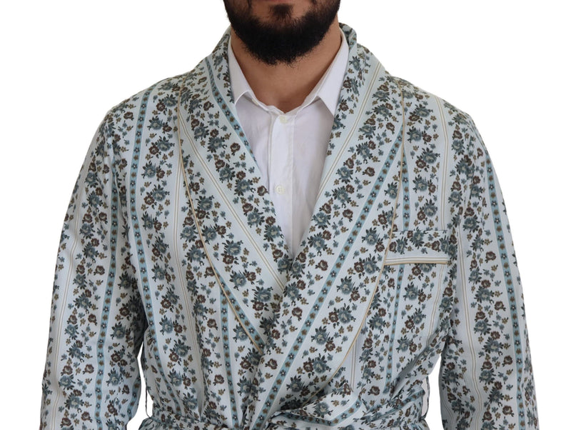 Dolce & Gabbana blauwe katoenen jas met bloemenprint