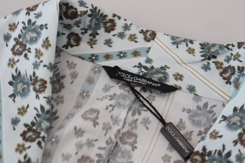 Dolce & Gabbana blauwe katoenen jas met bloemenprint
