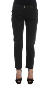 Costume National - Jean capri en coton noir, taille courte