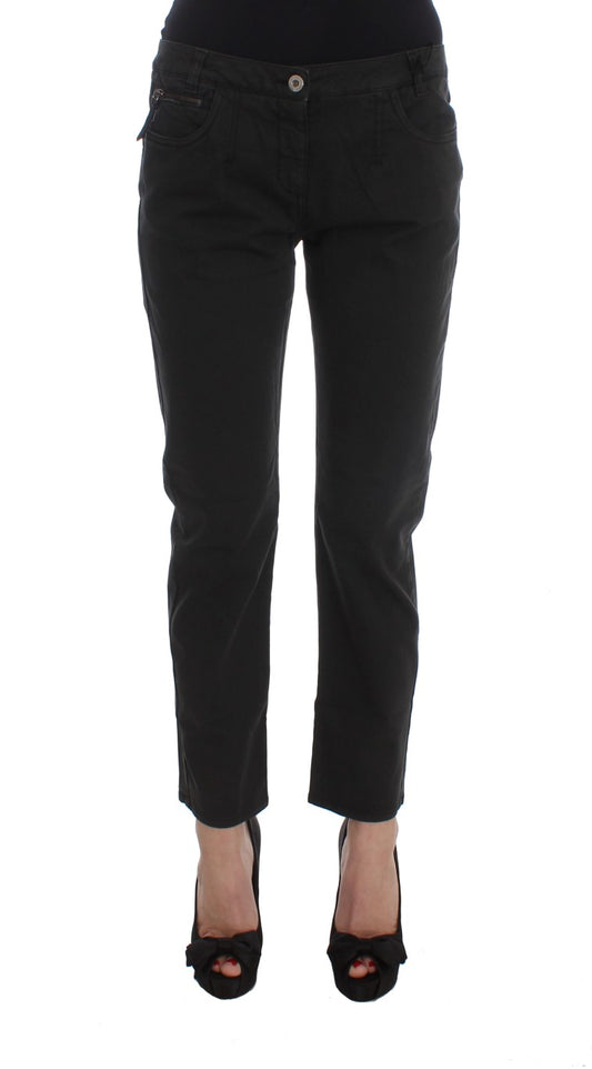 Costume National - Jean capri en coton noir, taille courte