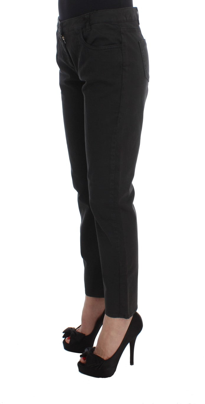 Costume National - Jean capri en coton noir, taille courte