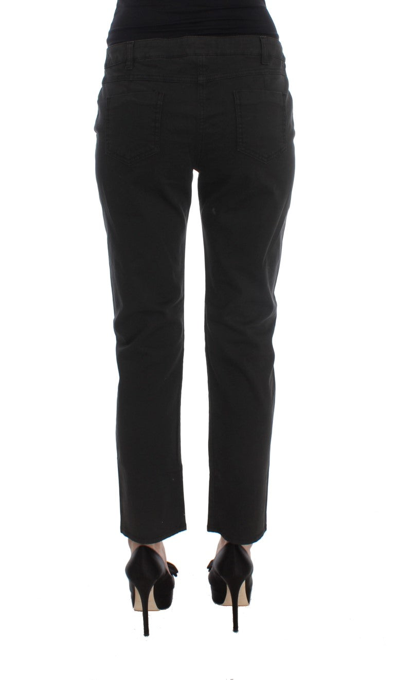 Costume National - Jean capri en coton noir, taille courte