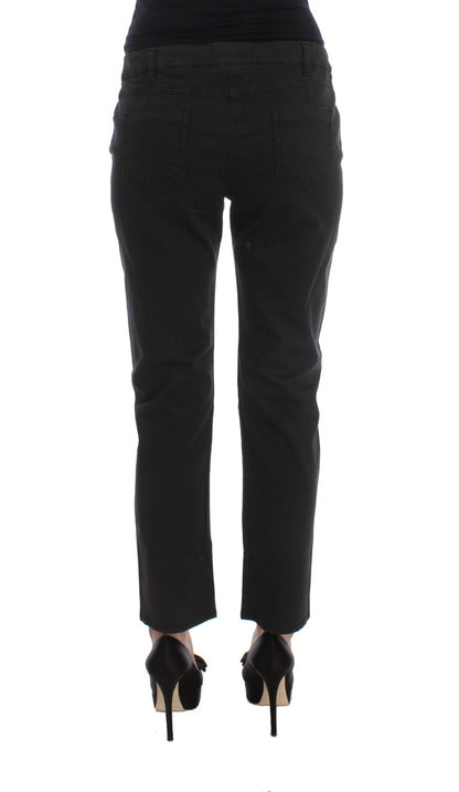 Costume National - Jean capri en coton noir, taille courte
