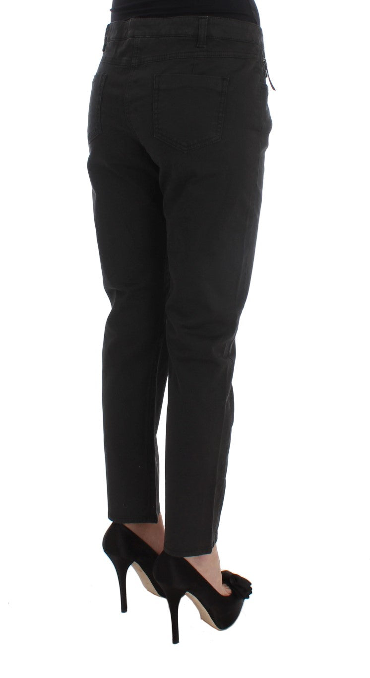 Costume National - Jean capri en coton noir, taille courte