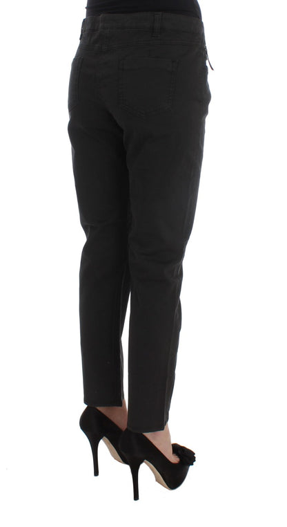 Costume National - Jean capri en coton noir, taille courte