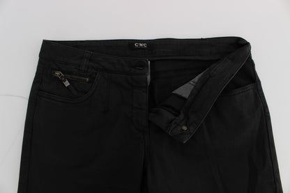 Costume National - Jean capri en coton noir, taille courte