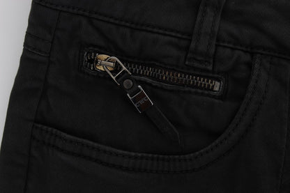 Costume National - Jean capri en coton noir, taille courte