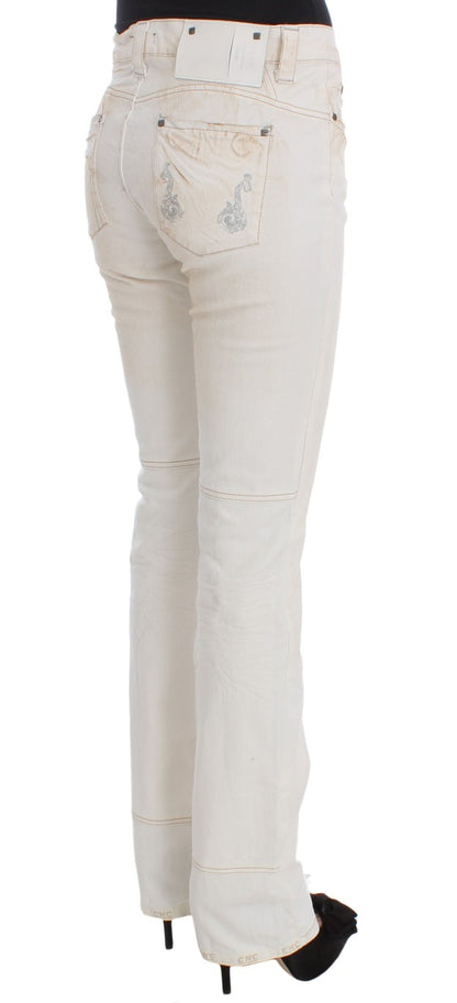 Costume National - Jean slim à coupe bootcut en coton blanc
