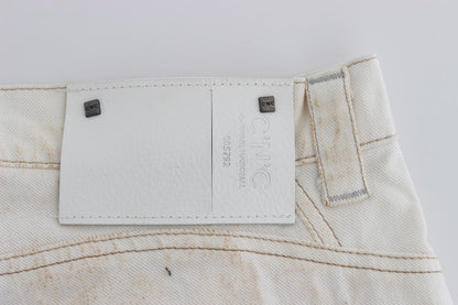 Costume National - Jean slim à coupe bootcut en coton blanc