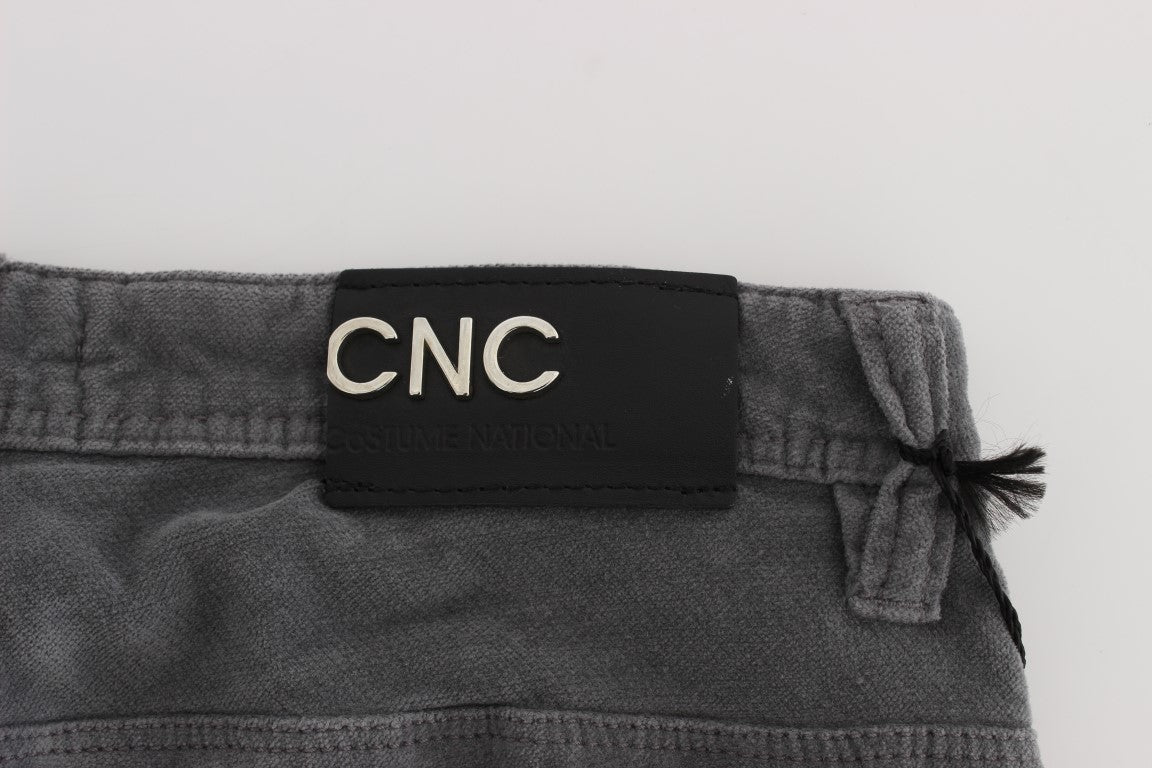 Costume National - Jeans en velours côtelé super slim en coton gris