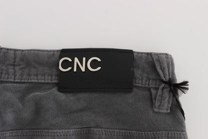 Costume National - Jeans en velours côtelé super slim en coton gris