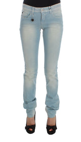 Costume National - Jean super slim en coton mélangé bleu