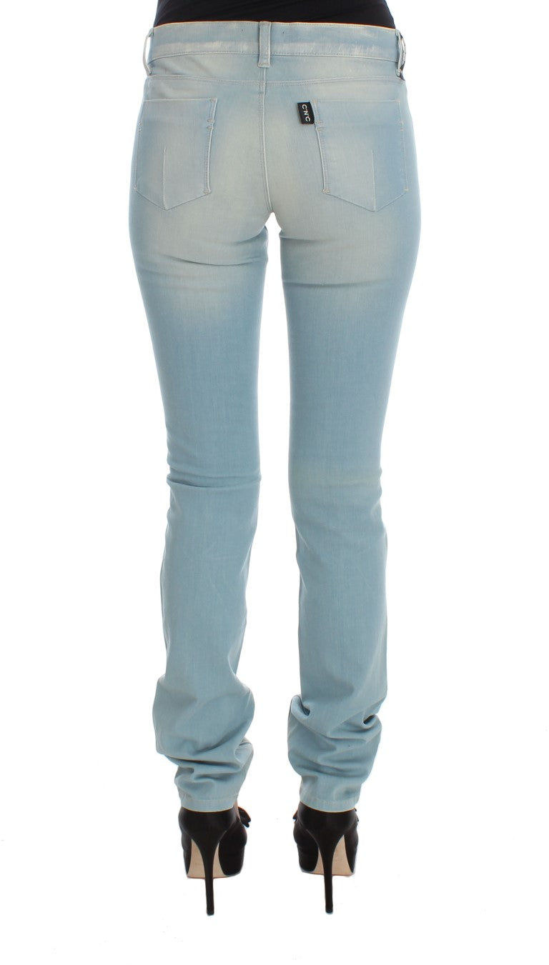 Costume National - Jean super slim en coton mélangé bleu