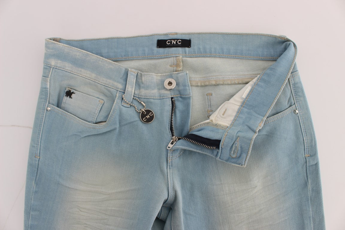 Costume National - Jean super slim en coton mélangé bleu