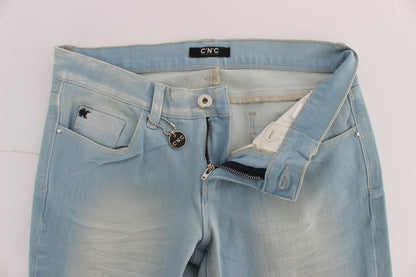 Costume National - Jean super slim en coton mélangé bleu