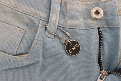 Costume National - Jean super slim en coton mélangé bleu