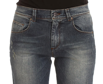 Jean slim en coton mélangé bleu lavé Ermanno Scervino