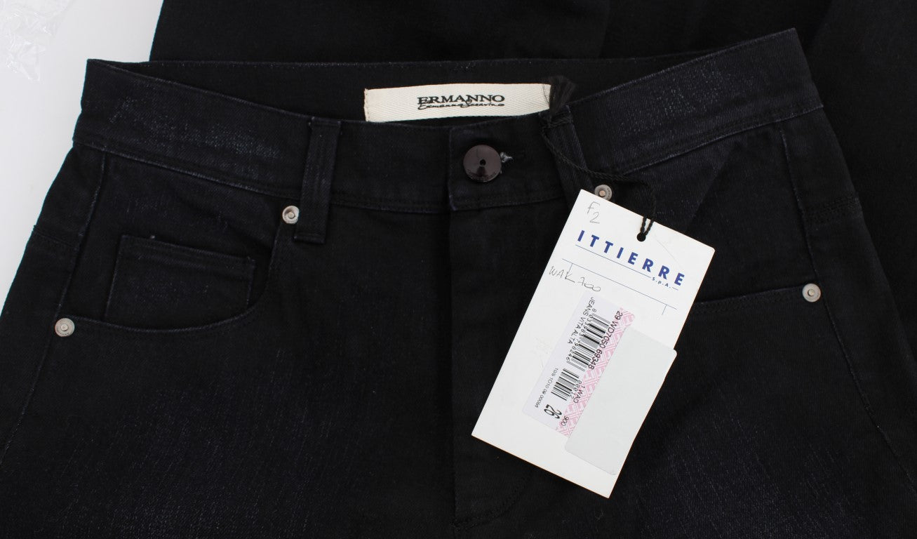Jean slim à coupe bootcut en coton mélangé bleu d'Ermanno Scervino