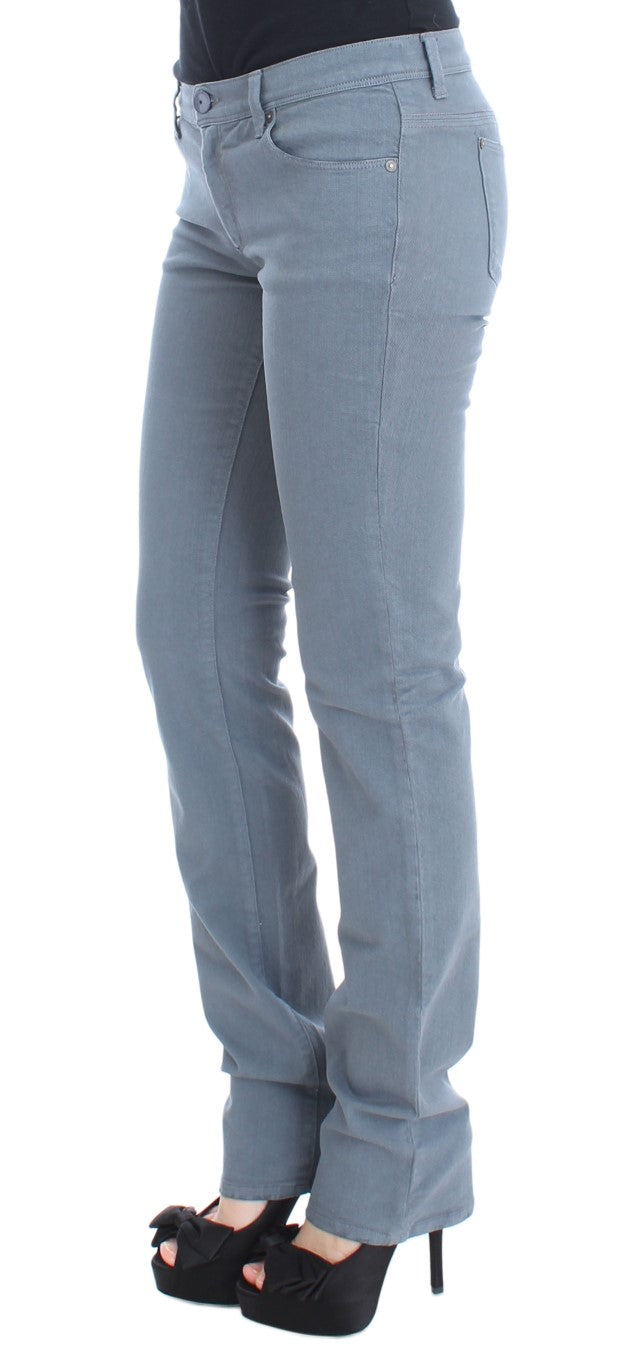 Jean slim à coupe bootcut en coton mélangé bleu d'Ermanno Scervino