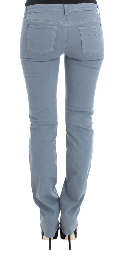Jean slim à coupe bootcut en coton mélangé bleu d'Ermanno Scervino