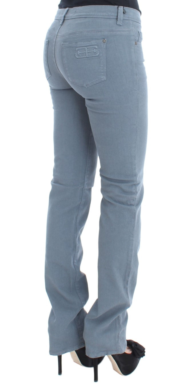 Jean slim à coupe bootcut en coton mélangé bleu d'Ermanno Scervino