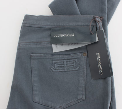 Jean slim à coupe bootcut en coton mélangé bleu d'Ermanno Scervino
