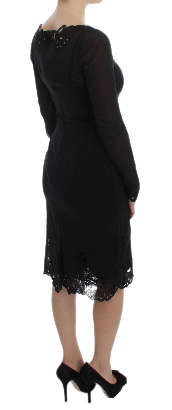 Robe fourreau en soie noire extensible de Dolce &amp; Gabbana