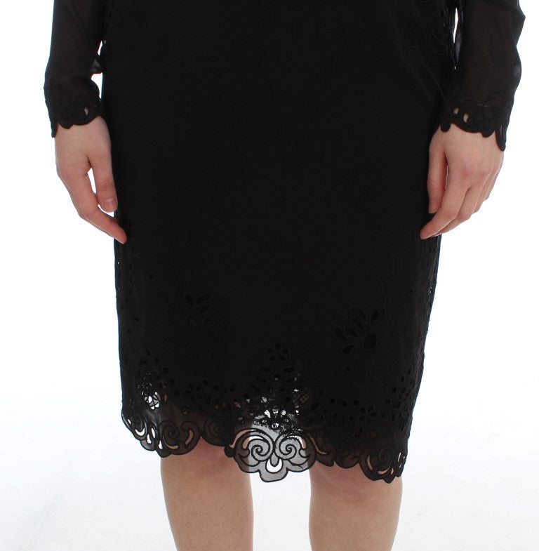 Robe fourreau en soie noire extensible de Dolce &amp; Gabbana