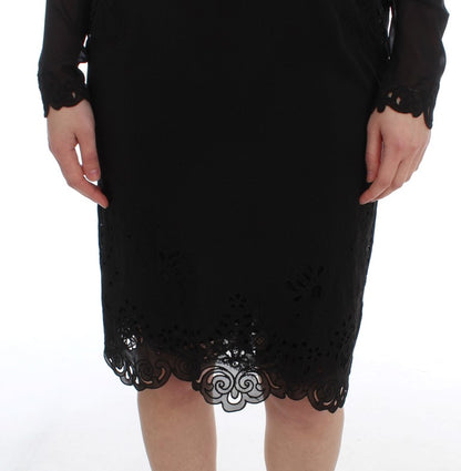 Robe fourreau en soie noire extensible de Dolce & Gabbana