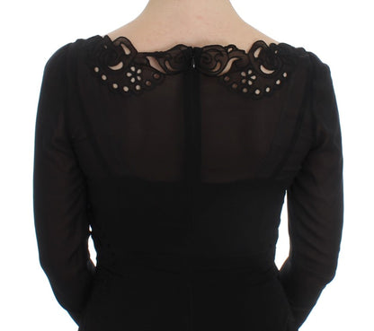 Robe fourreau en soie noire extensible de Dolce & Gabbana