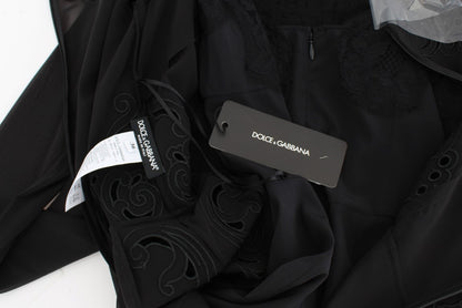Robe fourreau en soie noire extensible de Dolce & Gabbana