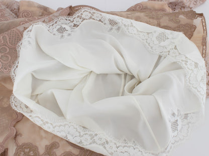 Robe chemise en dentelle de soie rose Ricamo de Dolce & Gabbana