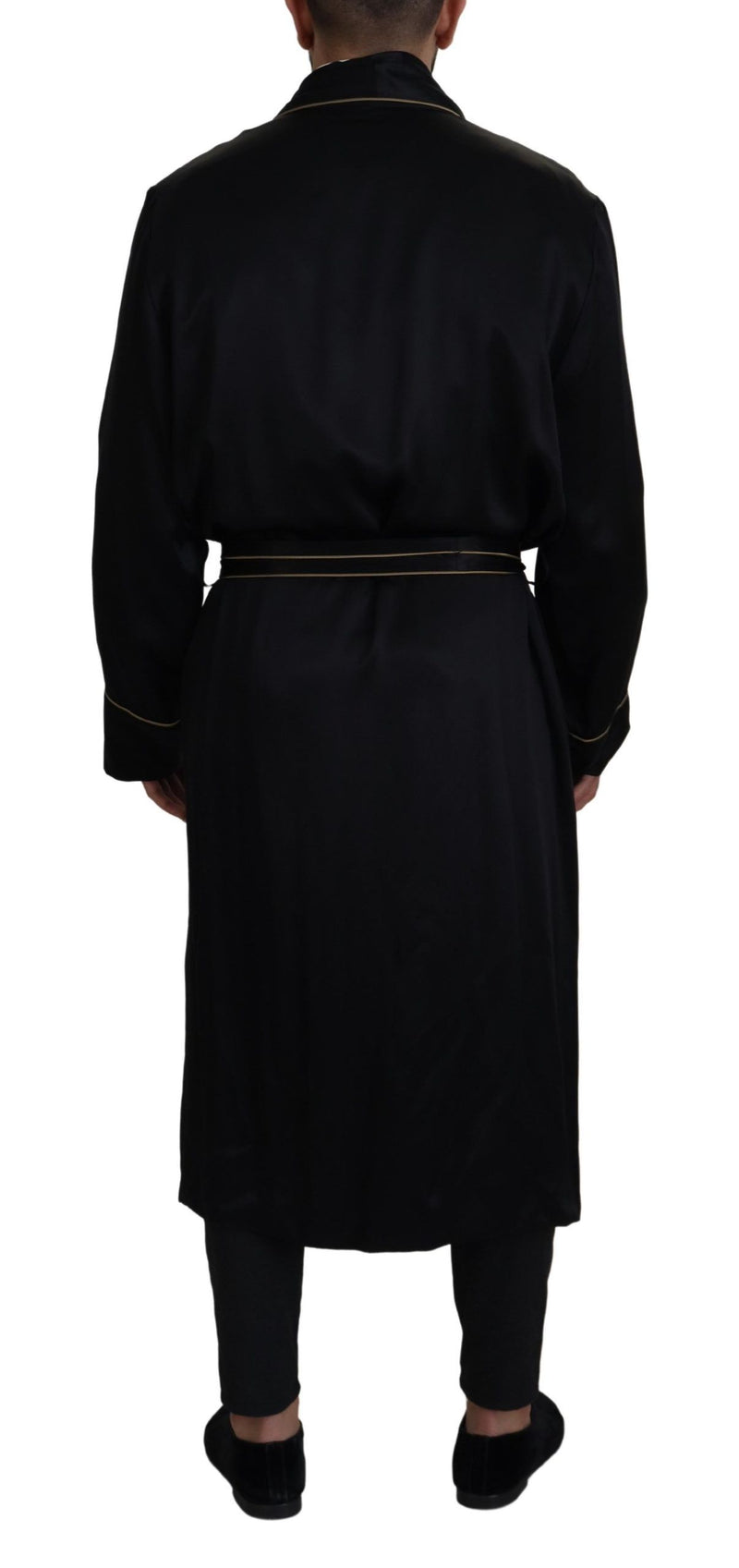 Dolce & Gabbana zwarte 100% zijden badjas, jas of wrapjassen