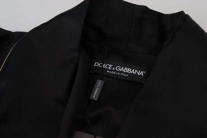 Dolce & Gabbana Robe-manteau noir en soie 100%