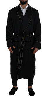 Dolce & Gabbana Robe-manteau noir en soie 100%