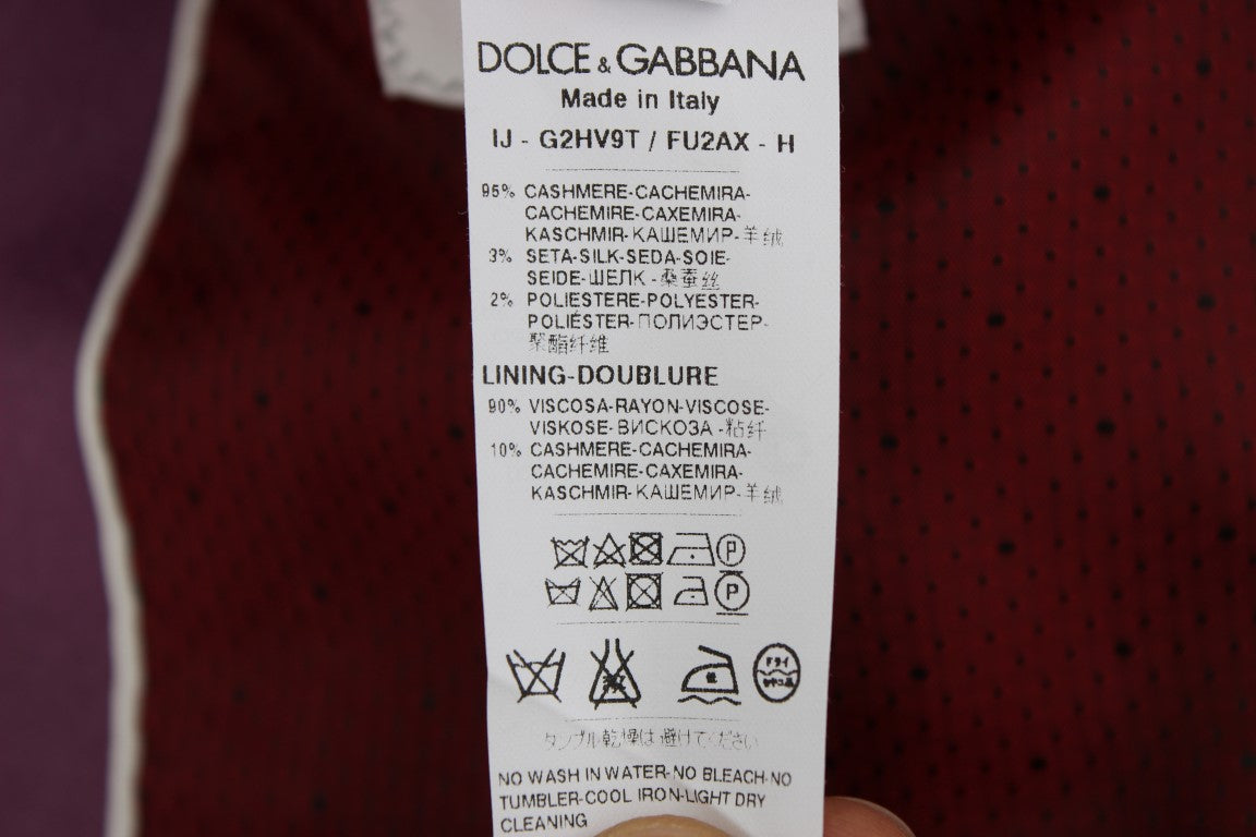 Dolce & Gabbana Blazer en cachemire violet, coupe ajustée