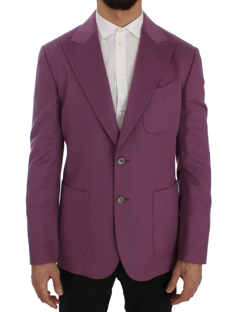 Dolce & Gabbana Blazer en cachemire violet, coupe ajustée
