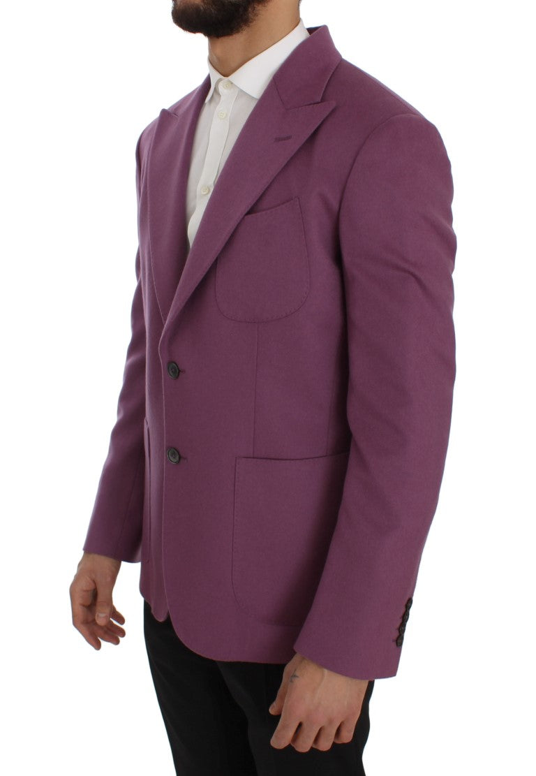 Dolce & Gabbana Blazer en cachemire violet, coupe ajustée