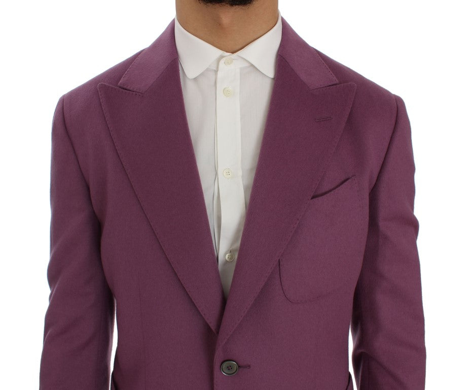 Dolce & Gabbana Blazer en cachemire violet, coupe ajustée