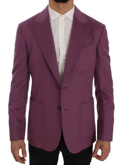 Dolce & Gabbana Blazer en cachemire violet, coupe ajustée