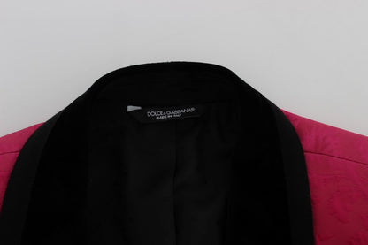Dolce & Gabbana - Blazer Croisé en Brocart Floral Rose