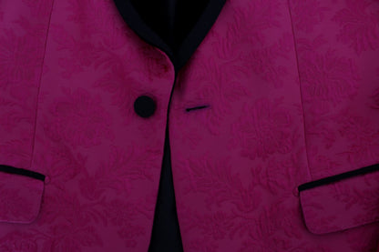 Dolce & Gabbana - Blazer Croisé en Brocart Floral Rose