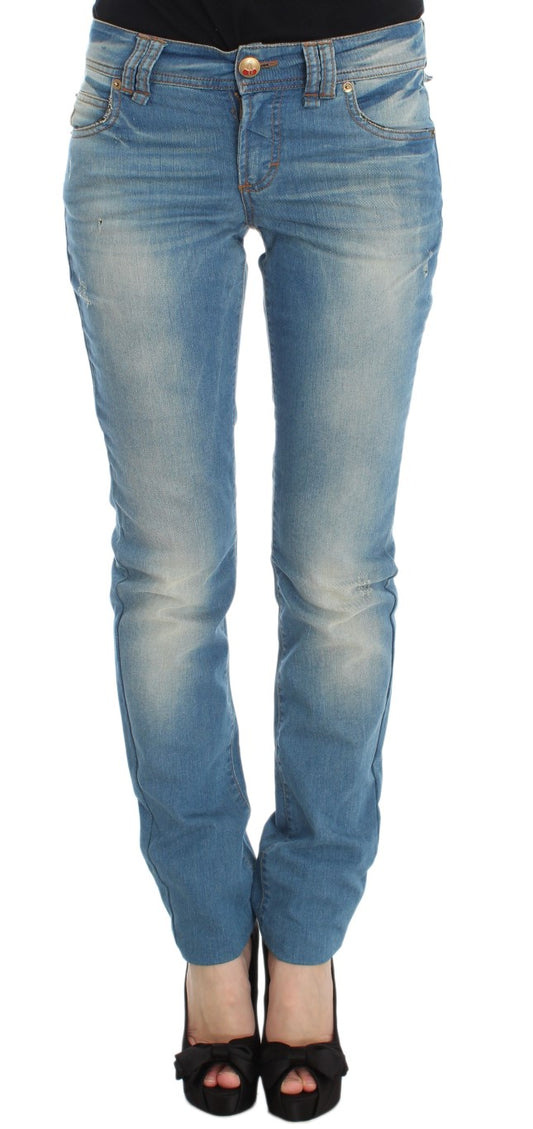 Jean slim en coton mélangé, bleu lavé, de John Galliano