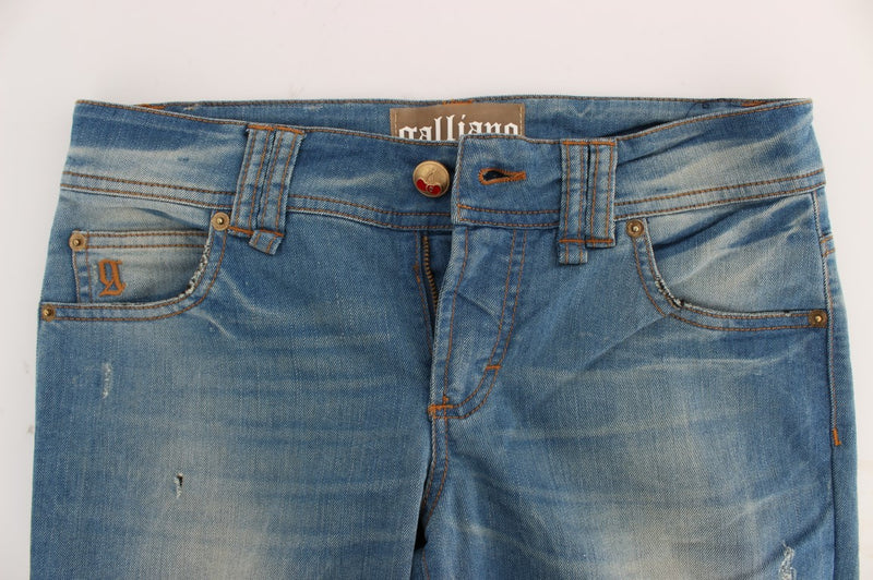 Jean slim en coton mélangé, bleu lavé, de John Galliano