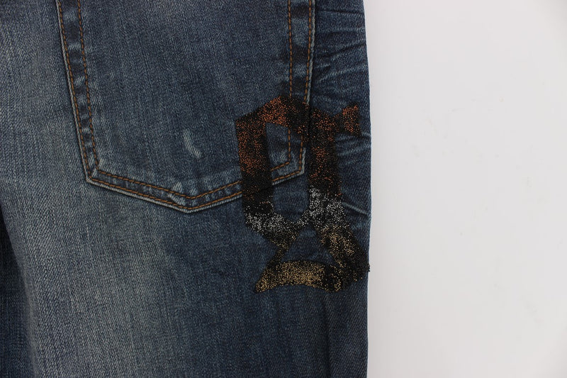Jean slim en coton mélangé, bleu lavé, de John Galliano