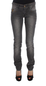 Jeans slim stretch en coton mélangé, gris lavé, de John Galliano