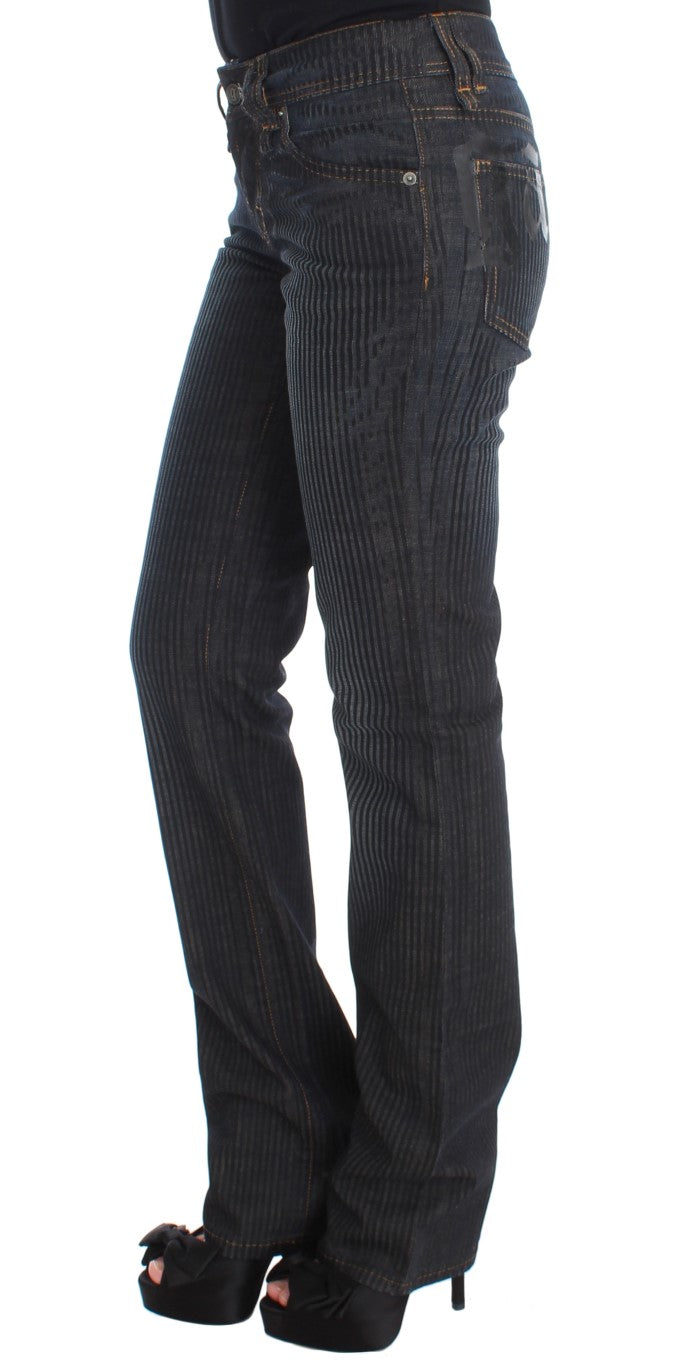 Jean slim à coupe bootcut en coton mélangé, bleu lavé, de John Galliano
