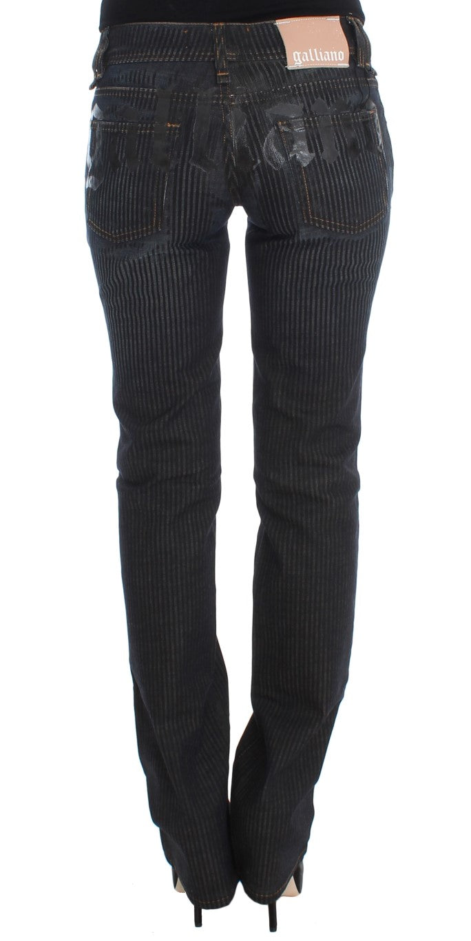 Jean slim à coupe bootcut en coton mélangé, bleu lavé, de John Galliano