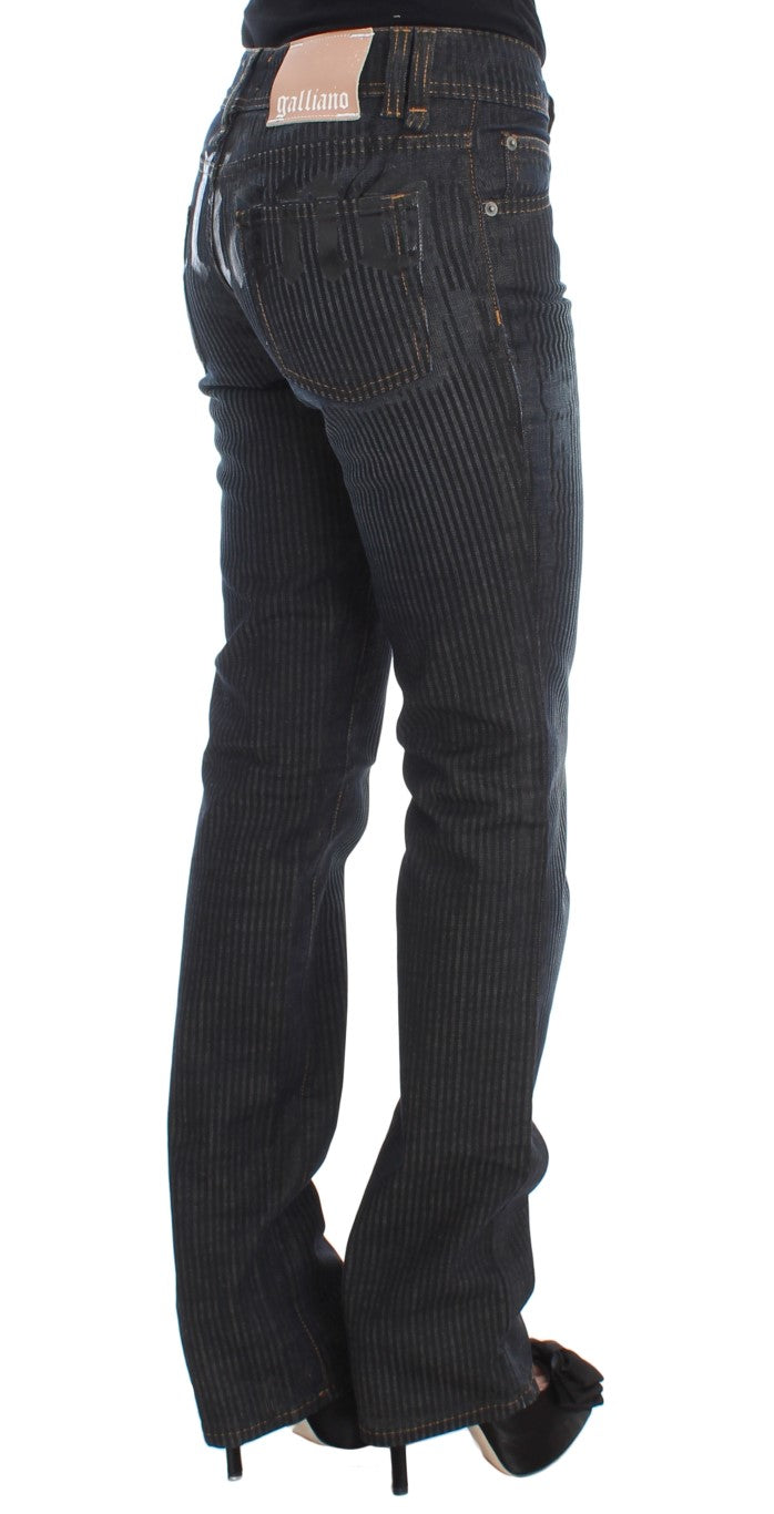 Jean slim à coupe bootcut en coton mélangé, bleu lavé, de John Galliano