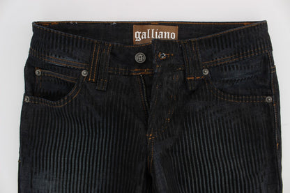 Jean slim à coupe bootcut en coton mélangé, bleu lavé, de John Galliano